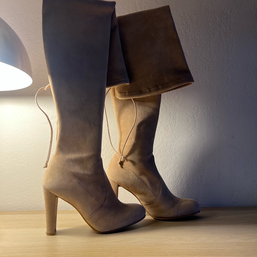 Tan Skin Suede over the knee thigh high boots